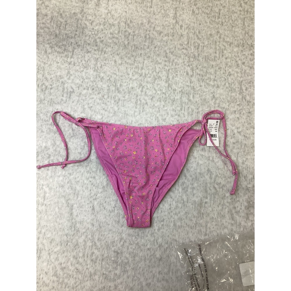 PacSun‎ Swim Pink Ditsy Floral Side Tie Bikini Bottoms XL New 0062